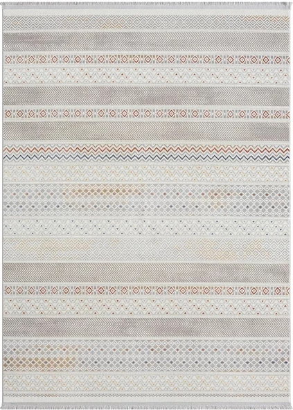 Lotus 8571 Gri Halı Renkli Kilim Desenli Modern İnce Akrilik Tozuaz Salon Oturma Odası Halısı Özel Ölçü RENKLI ürün görseli