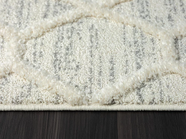 Loop Lp004a Beyaz Halı Dekoratif Sisal Bukle Tozsuz Antialerjik Salon Halısı Yatak Odası Koridor Özel Ölçü BEYAZ - 5