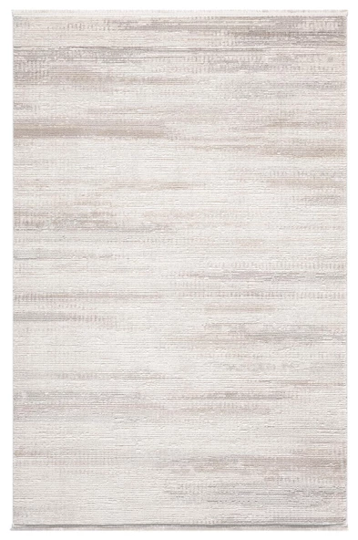 Truva TV036A Krem Rengi Halı Gri ve Bej Detaylı Akrilik Yumuşak Salon Halısı Özel Ölçü KREM-VIZON ürün görseli