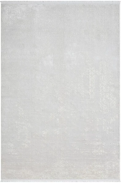 Elegance Eg014a Beyaz Halı Sedef Geometrik Detaylı Modern Viskon Doğal Iplik Bambu Halı Tozu Az Özel Ölçü GRI-BEYAZ ürün görseli