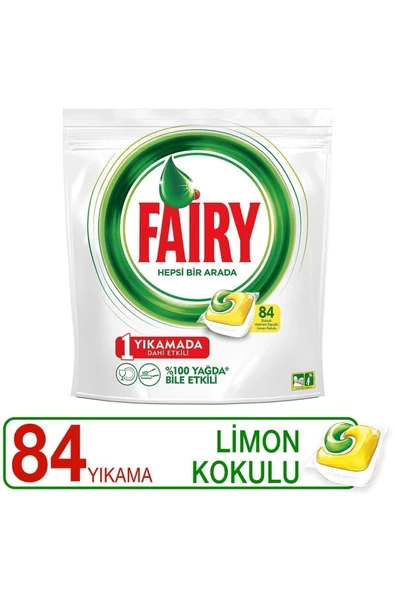 Fairy Hepsi Bir Arada Limonlu Bulaşık Makinesi 84’lü Tablet Deterjan - 3