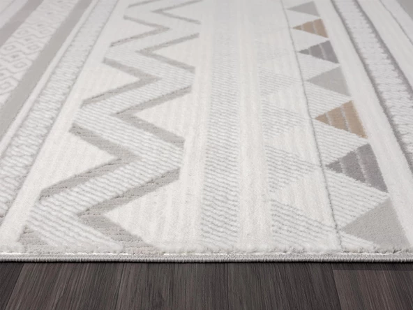 Sümer Sm006a Renkli Halı Iskandinav Desen Dekoratif Modern Tozuyok Antialerjik Salon Yatak Odası Kor Özel Ölçü POLY. KEMIK - Resim 5