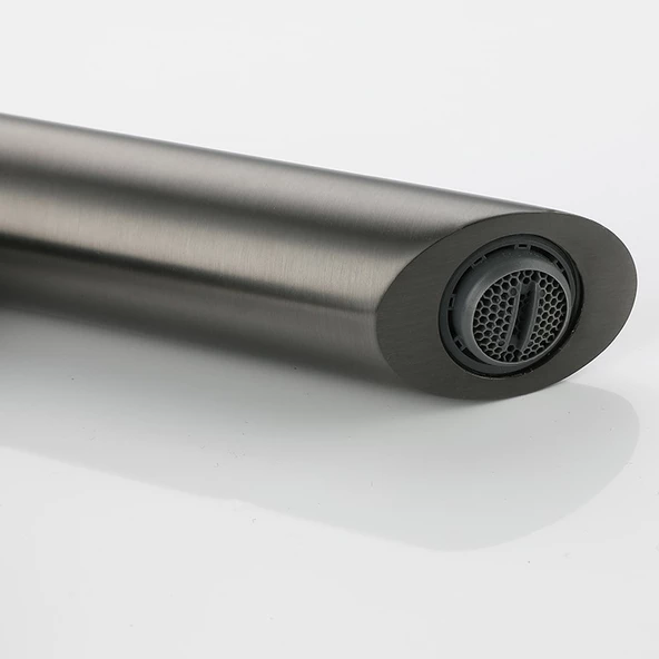 Modern Black Mat Siyah Tezgah Üstü Lavabo Bataryası Özel Tasarım Döner Banyo Lavabo Bataryası - 7