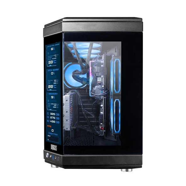 Dragos North Evo Vision LCD Ekran 7x ARGB Fan Type C ATX Mid Tower Panoramik Temperli Cam Gaming Siyah Kasa - Resim 3