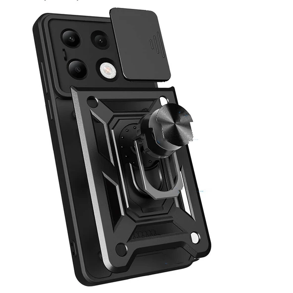 Xiaomi Redmi Note 13 4G Kılıf Kamera Korumalı Zırh Tank Sürgülü Vega Kapak - 4