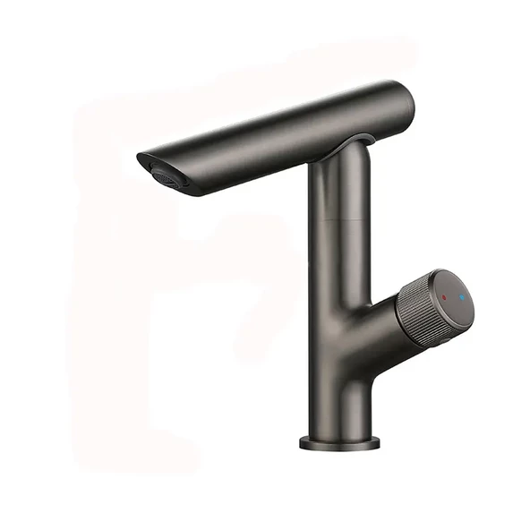 Modern Black Mat Siyah Tezgah Üstü Lavabo Bataryası Özel Tasarım Döner Banyo Lavabo Bataryası - 4