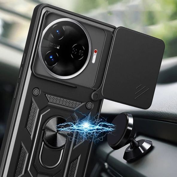 Tecno Camon 30 Pro 5G Kılıf Kamera Korumalı Zırh Tank Sürgülü Vega Kapak - 8