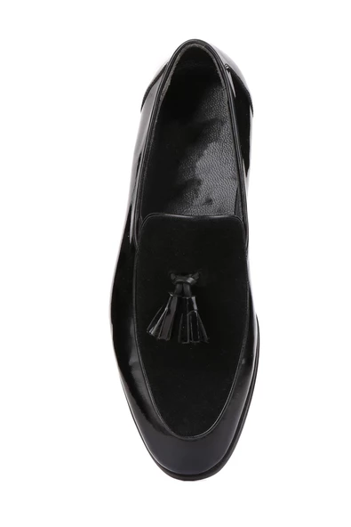 Shoetyle - Siyah Rugan Deri Püsküllü Erkek Klasik Ayakkabı 250-7610 - Resim 5