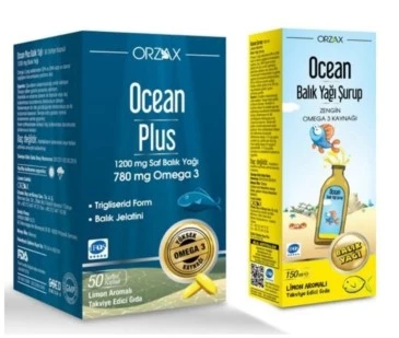 Ocean Plus 1200 Mg 50 Kapsül + Ocean Limon Balık Yağı Şurup 150 ml ürün görseli