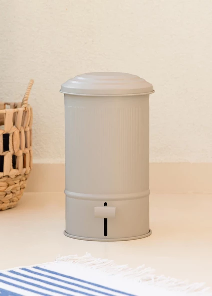 The Mia Stripe Mutfak ve Banyo Çöp Kovası Bej 5 Lt - 2