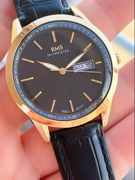 Romanson Deri Kordon Takvim Gösteren Kadran Tasarımlı 5Atm Suya Dayanıklı Erkek Kol Saati AG1317.12 - 3