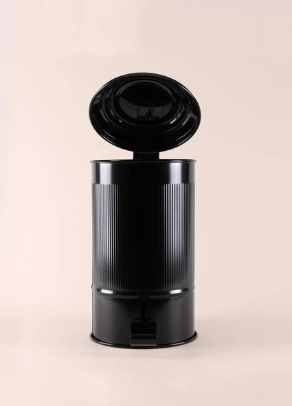 The Mia Stripe Mutfak ve Banyo Çöp Kovası Siyah 5 Lt - 5