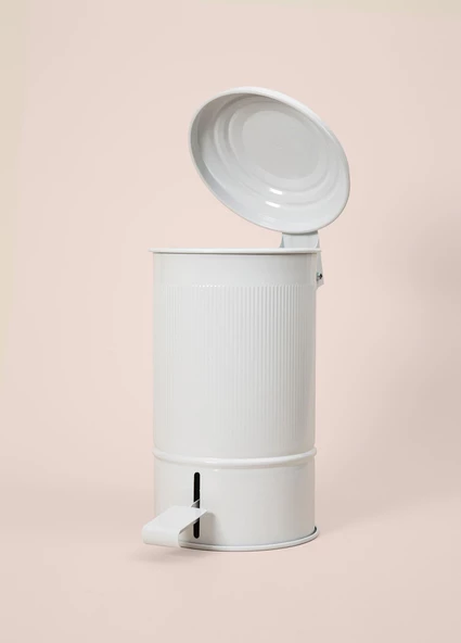 The Mia Stripe Mutfak ve Banyo Çöp Kovası Beyaz 5 Lt - 6
