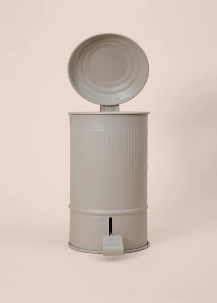 The Mia Stripe Mutfak ve Banyo Çöp Kovası Bej 5 Lt - 5