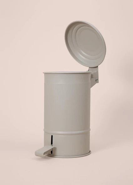 The Mia Stripe Mutfak ve Banyo Çöp Kovası Bej 5 Lt - 6