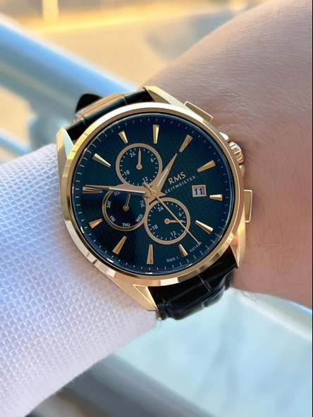 Romanson Deri Kordon Takvim Gösteren Kadran Tasarımlı 5Atm Suya Dayanıklı Erkek Kol Saati AG1317.12 - 2