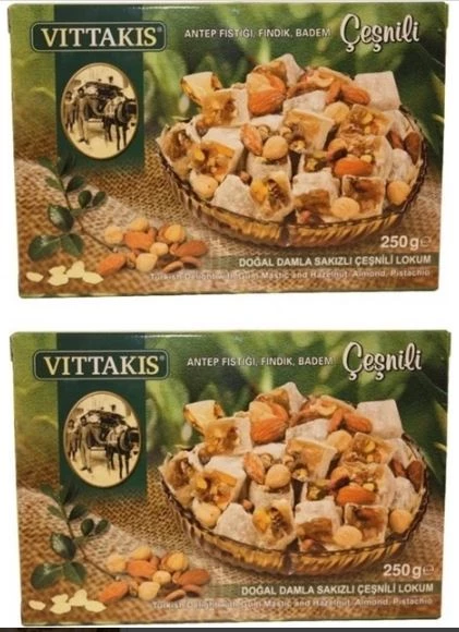 Vittakis Damla Sakızlı Çeşnili Lokum 250 gr 2 Adet