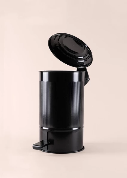 The Mia Stripe Mutfak ve Banyo Çöp Kovası Siyah 5 Lt - 6