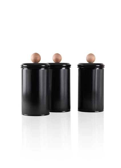 The Mia Stripe Çay Kahve Şeker Kavanozu Siyah 1,20 Lt