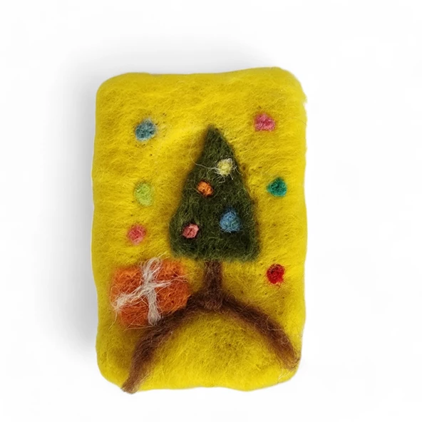 Yılbaşı Neşesi Sabun Üzerine Keçe Çalışma - Resim 2