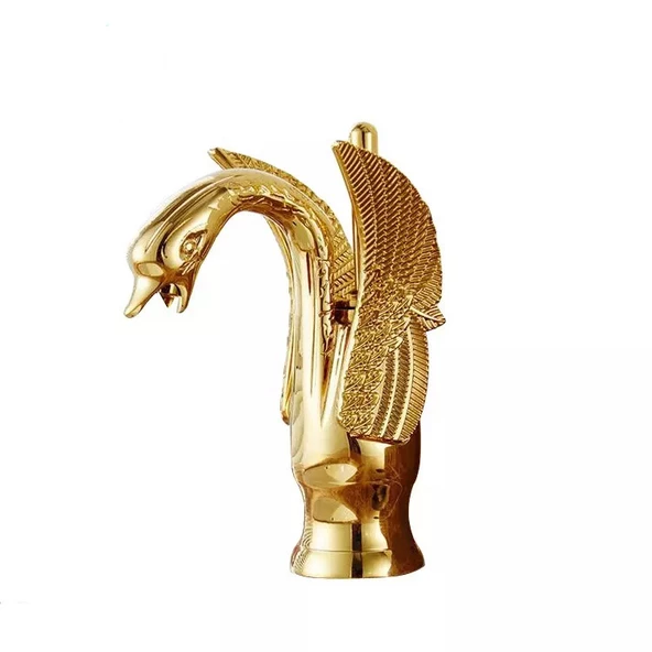Anunnaki Kuğu Batarya Lüks Bakır Lavabo Banyo Sıcak ve Soğuk - 2