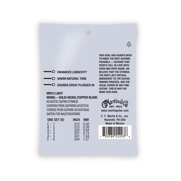 Martin Co MM12 .012-.054 Retro Monel Akustik Gitar Teli - Resim 2