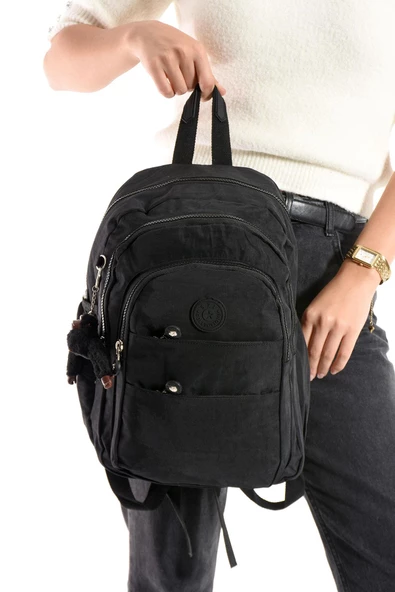 571 collections Ultra Hafif Çok Cepli Orta Boy Sırt Çantası Unisex Siyah (Model: 571-4C) - Resim 3