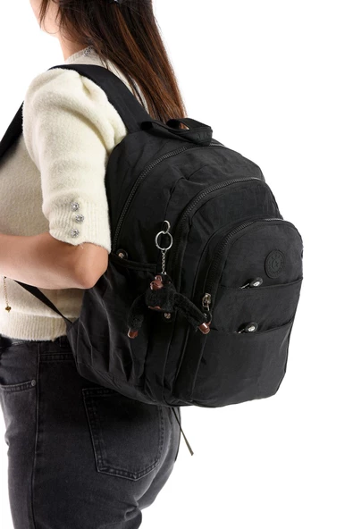 571 collections Ultra Hafif Çok Cepli Orta Boy Sırt Çantası Unisex Siyah (Model: 571-4C) - Resim 2