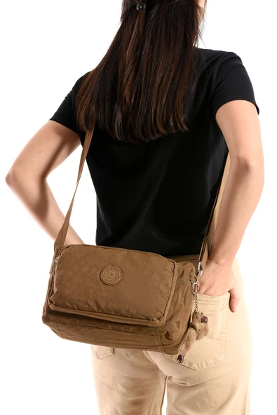 571 collections Çapraz Askılı Ultra Hafif Çok Cepli Bayan Omuz Çantası Taba (Model: 571-6O) - 3