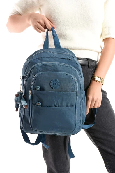 571 collections Ultra Hafif Çok Cepli Orta Boy Sırt Çantası Unisex Mavi (Model: 571-4C) - Resim 3