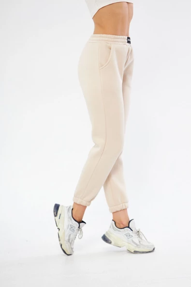 Lesa Wear Yüksel Bel Jogger Şardonlu Eşofman Altı Paçası Lastikli - Resim 3