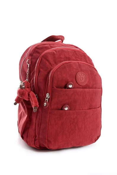 571 collections Ultra Hafif Çok Cepli Orta Boy Sırt Çantası Unisex Kırmızı (Model: 571-4C) - Resim 4