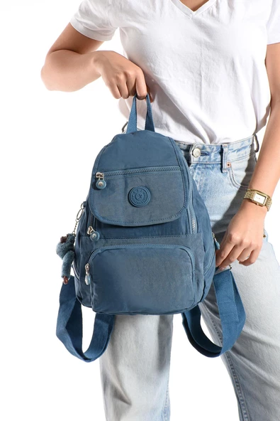 Ultra Hafif Çok Cepli Küçük Boy Sırt Çantası Unisex Mavi (Model: 571-4G) - 3