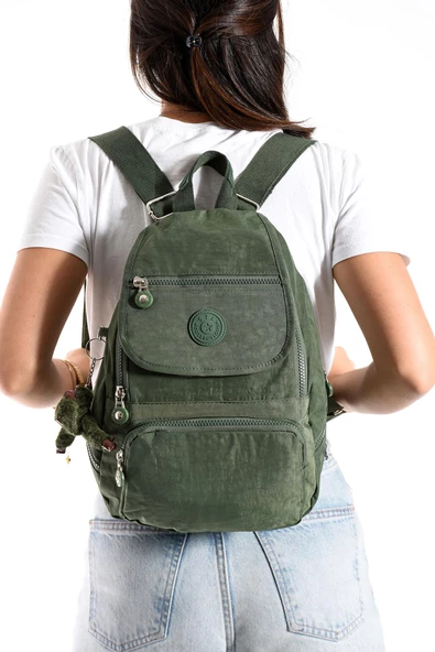 Ultra Hafif Çok Cepli Küçük Boy Sırt Çantası Unisex Yeşil (Model: 571-4G)