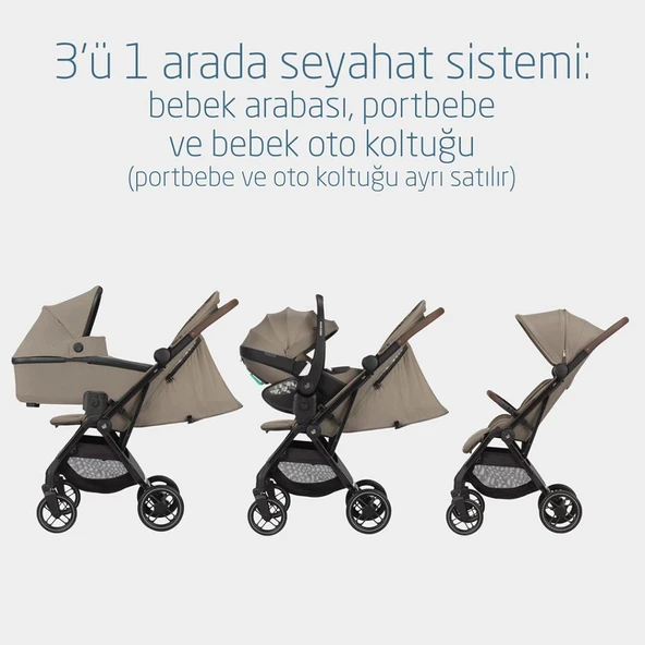Maxi-Cosi Soho Kompakt Seyahat Sistem Olabilen Otomatik Katlanan Bebek Arabası Twillic Truffle - 5
