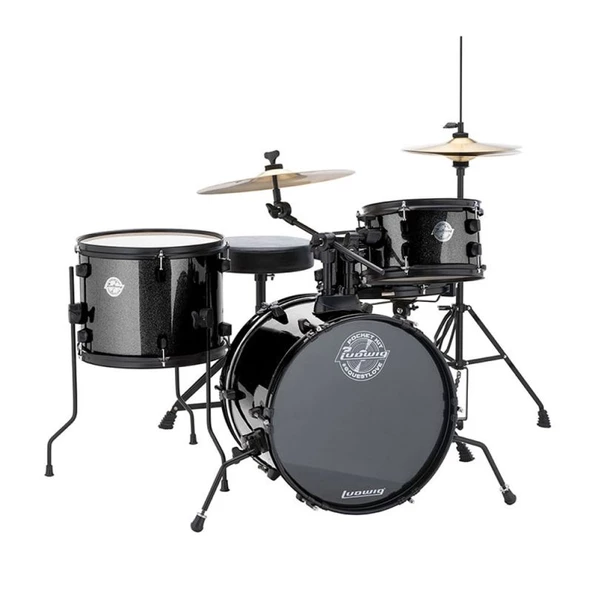 Ludwig The Pocket Kit By Questlove Black Sparkle Çocuklar için Akustik Davul Seti ürün görseli 1