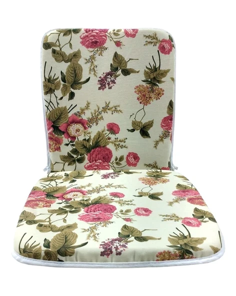 1 Adet Mandaş Midi Sandalye Minderi, Bahçe Sandalye Minderi-İngiliz Gülü - 2