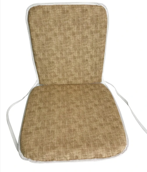 2 Adet Mandaş Midi Sandalye Minderi, Bahçe Sandalye Minderi-Kapuçino - 2