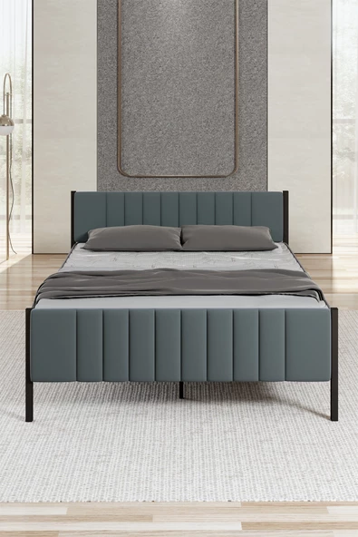 Lotus Metal Karyola 160x200 cm Antrasit Renk - 2