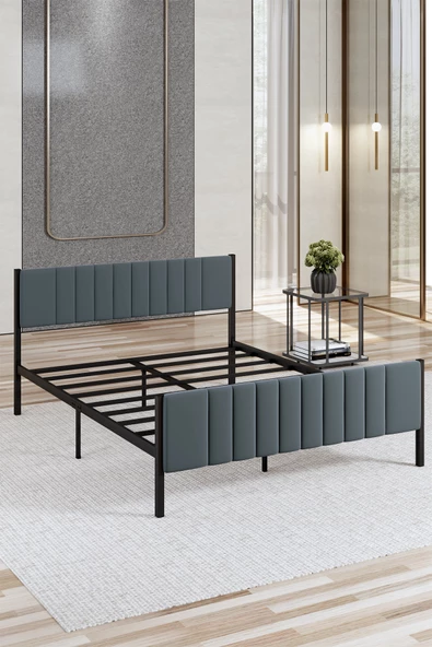 Lotus Metal Karyola 160x200 cm Antrasit Renk - 4