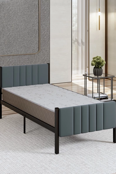 Lotus Metal Karyola 100x200 cm Antrasit Renk - 5