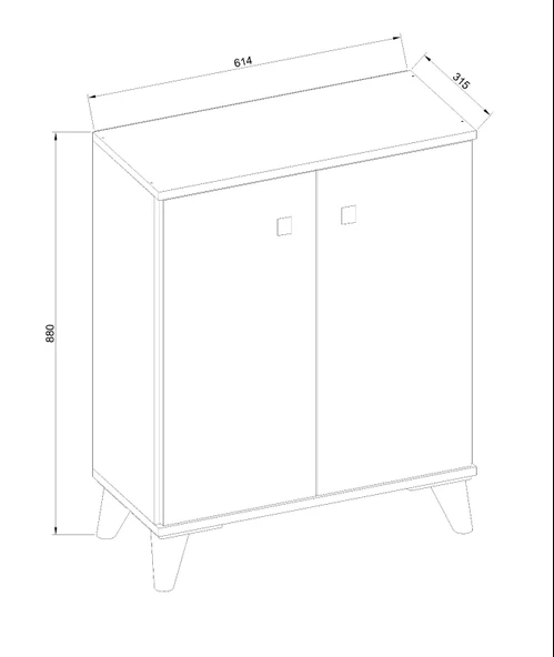 Artemis 4 Raflı 2 Kapaklı Ayakkabılık, Antrasit - 4
