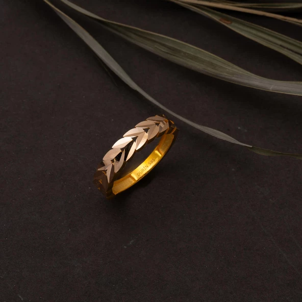 Başak Burmalı 14 Ayar Altın Yüzük - Resim 5