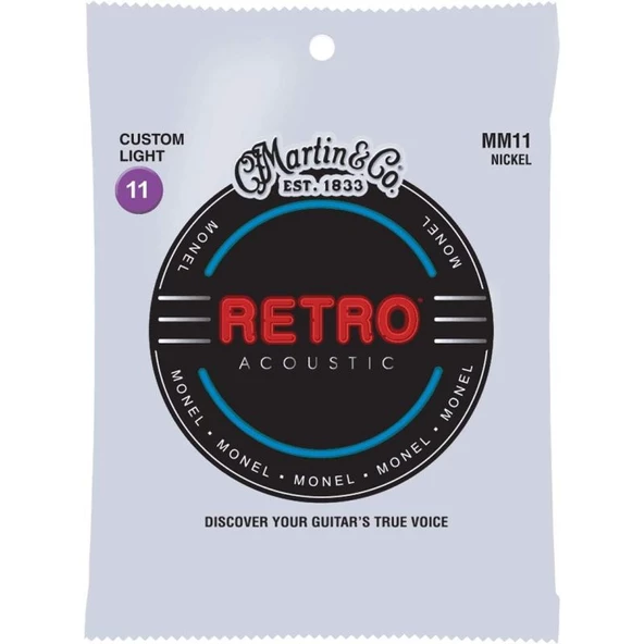 Martin Co Retro (MM11) 011-.052 Custom Light  Akustik Gitar Teli