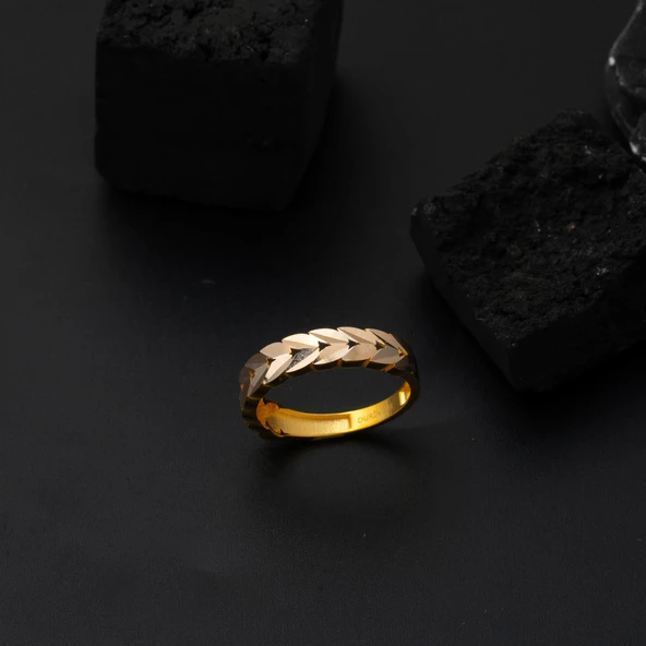 Başak Burmalı 14 Ayar Altın Yüzük - Resim 3