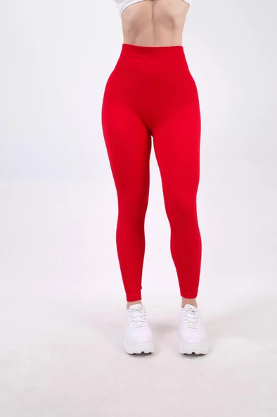 Kadın Yüksek Bel Ribanalı Toparlayıcı Fitness Tayt 16433 0028-25 - 12