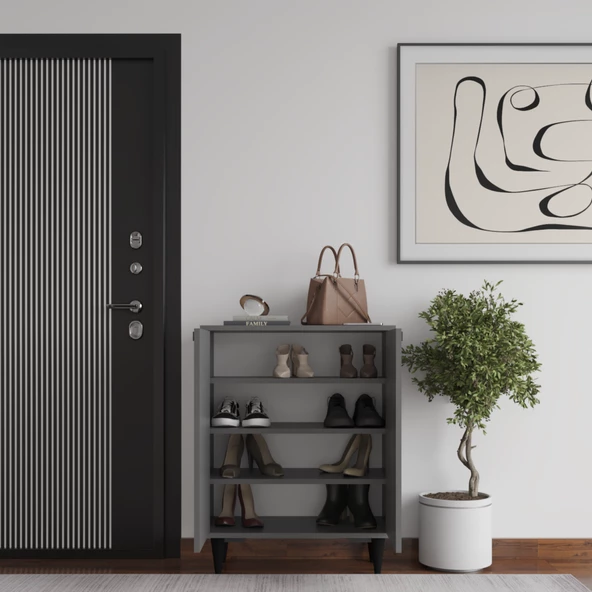 Artemis 4 Raflı 2 Kapaklı Ayakkabılık, Antrasit - 2