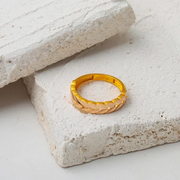 Başak Burmalı 14 Ayar Altın Yüzük - Resim 4