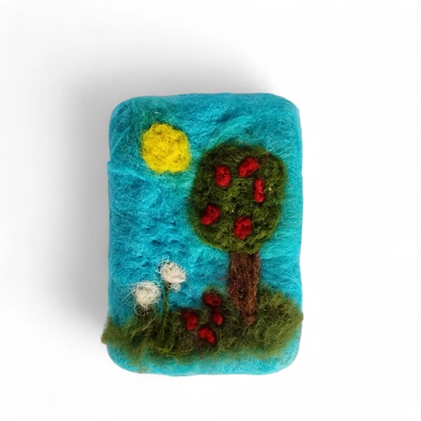 Meyve Ağacı Sabun Üzerine Keçe Çalışma - Resim 2