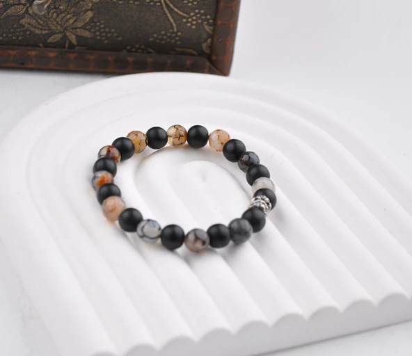 10 MM Onix Doğal Taş Unisex Bileklik - 1
